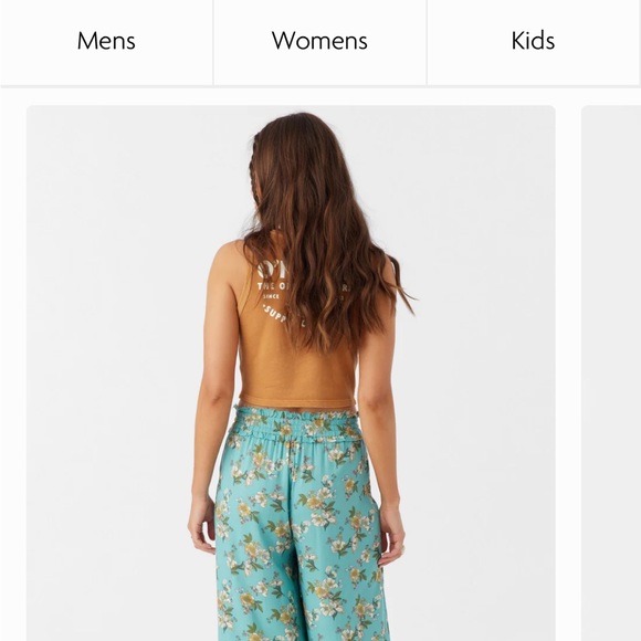 O'Neill Teal Floral Drawstring Wide Leg Flowy Pants - Picture 6 of 10